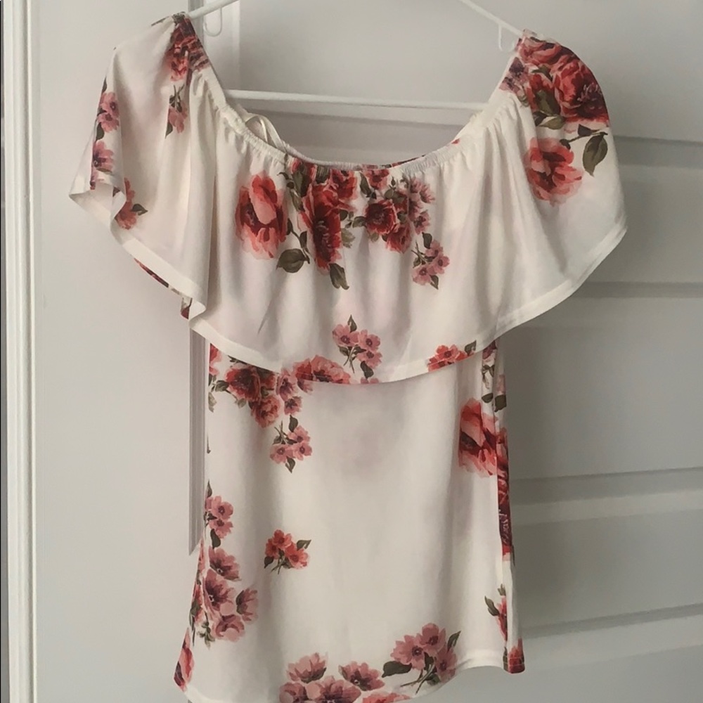 Off the shoulder flowered top
